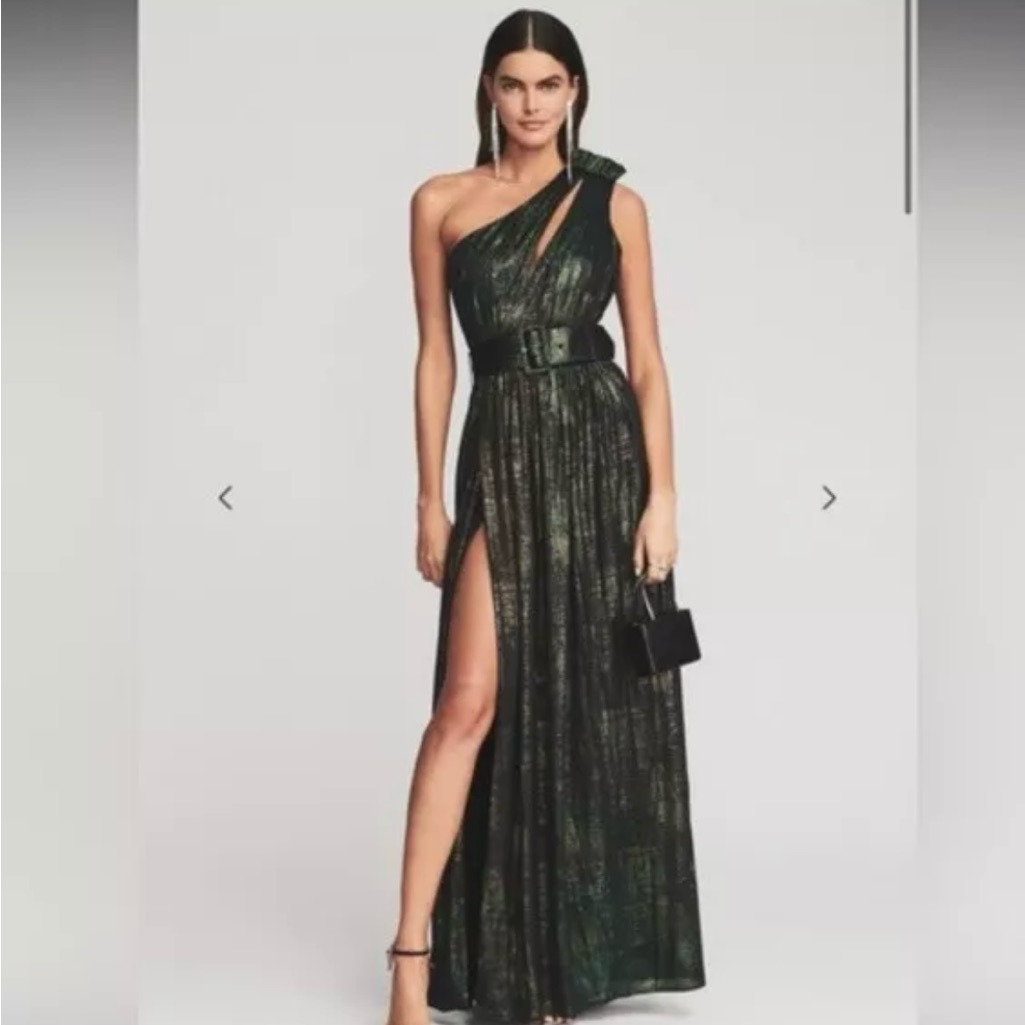 Beautiful! Nwt Retrofete Andrea Maxi Dress Green Size Xs Gown / Dress